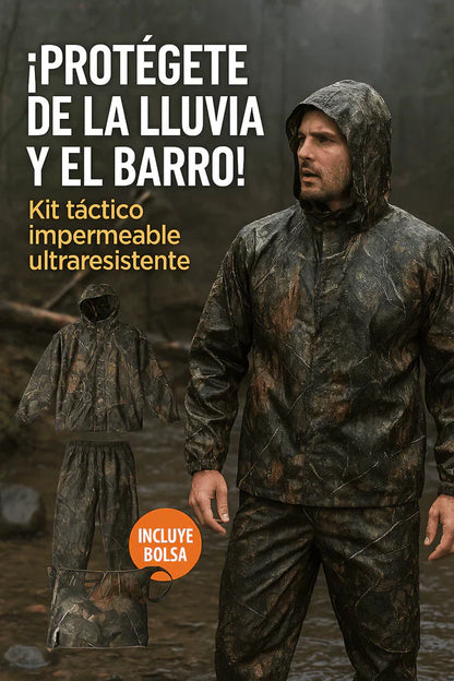Kit Táctico HÉROE: Chaqueta + Pantalón + Bolso – 100% Impermeable