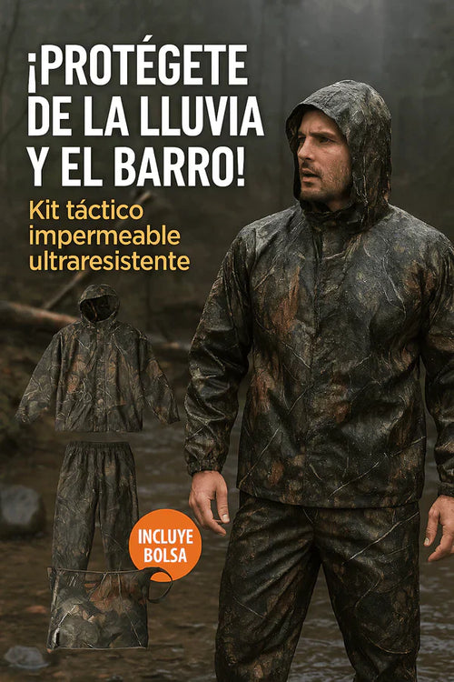 Kit Táctico HÉROE: Chaqueta + Pantalón + Bolso – 100% Impermeable