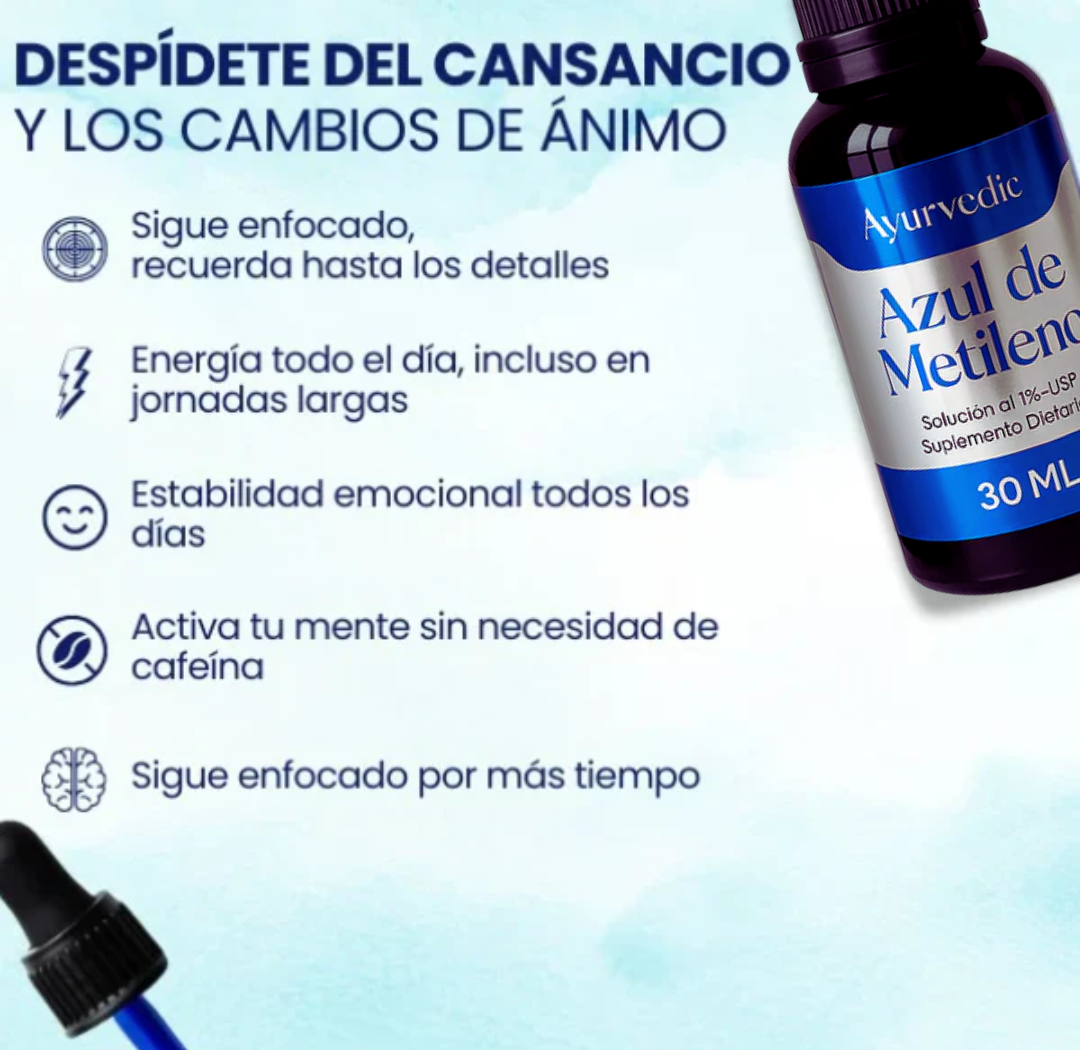 AZUL DE METILENO AYURVEDIC 30 ML - ORIGINAL (45 días) - 1% de concentración