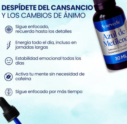AZUL DE METILENO AYURVEDIC 30 ML - ORIGINAL (45 días) - 1% de concentración