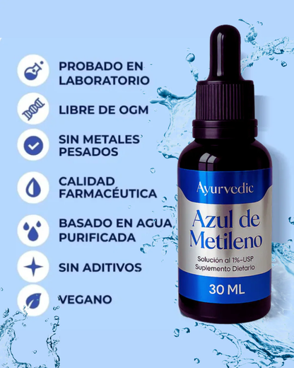 AZUL DE METILENO AYURVEDIC 30 ML - ORIGINAL (45 días) - 1% de concentración